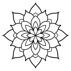 A simple yet elegant floral design for a flower mandala pattern illustration.