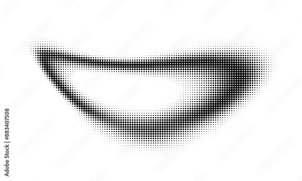 Aufkleber Monochrome gradient halftone dots background. Overlay png illustration. Abstract grunge dots on transparent background