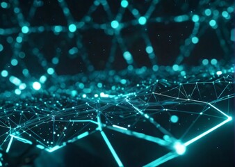 Obraz premium Connected network big data flow digital connectivity futuristic technology data visualization glowing nodes information technology tech innovation AI network structure