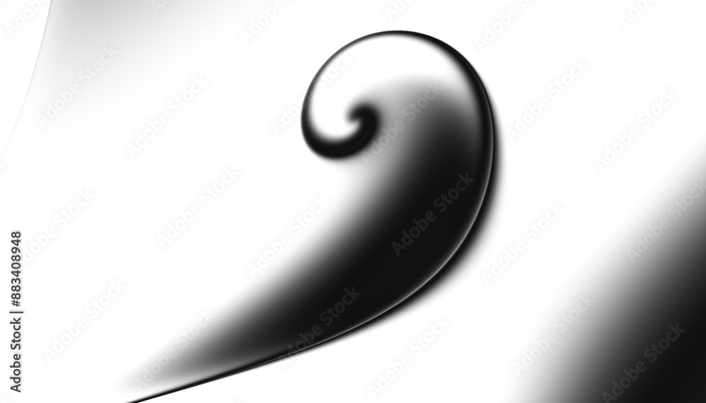Poster Blurred transparent gradient background. Elegant black wavy line on Transparent png overlay background