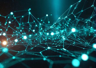 Obraz premium Connected network big data flow digital connectivity futuristic technology data visualization glowing nodes information technology tech innovation AI network structure