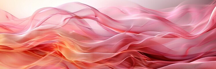 Obraz premium Abstract Pink and Orange Fabric Swirls