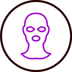 Balaclava Vector Line Purple Circle Black