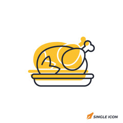 Roast Chicken icon vector illustration. Roast Chicken symbol isolated on white background