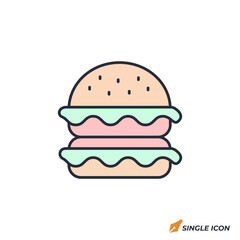 Burger icon vector illustration. Burger symbol isolated on white background