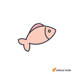 Salmon icon vector illustration. Salmon symbol isolated on white background
