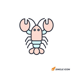 Lobster icon vector illustration. Lobster symbol isolated on white background