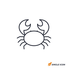 Crab icon vector illustration. Crab symbol isolated on white background