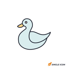duck icon vector illustration. duck symbol isolated on white background
