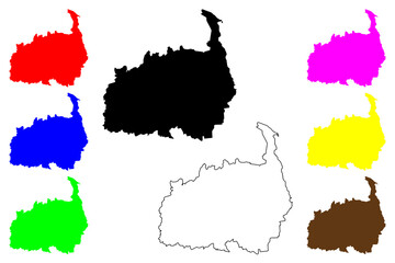 Polva County (Republic of Estonia, Counties of Estonia) map vector illustration, scribble sketch Polvamaa map