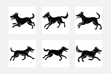 Illustration set of dog silhouette set