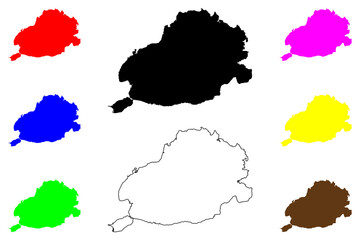 Fototapeta premium Bohol island (Southeast Asia, Republic of the Philippines, Visayan Islands or archipelago) map vector illustration, scribble sketch Bohol map