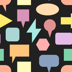 Vector seamless pattern with geometric speech bubbles. Design for wallpaper, wrapping, stationery, textile.
