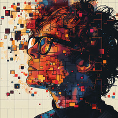 Illustration of a kid with autism, featuring vibrant colors. The illustration portrays the uniqueness and diversity of children with autism, highlighting acceptance and understanding