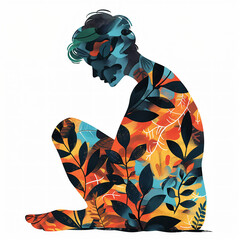 Illustration of a kid with autism, featuring vibrant colors. The illustration portrays the uniqueness and diversity of children with autism, highlighting acceptance and understanding