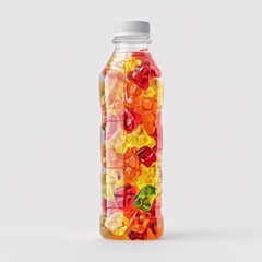 Plastic Bottle with Gummies Mockup
