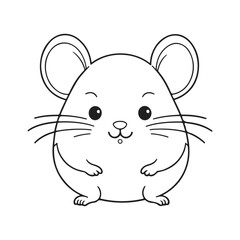 Rat line art vector illustration