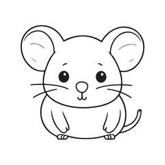 Rat line art vector illustration