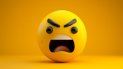 A loudly crying face emoji with a dramatic expression on a yellow background