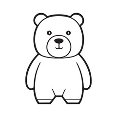 Bear line art vector illustration