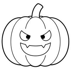 Cute Halloween Pumpkeen Vector on white background , Mandala coloring page