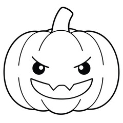 Cute Halloween Pumpkeen Vector on white background , Mandala coloring page
