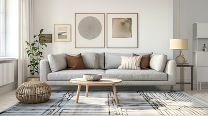 Step into a contemporary home with Scandi interior design, characterized by clean lines, minimalistic furniture, and neutral tones.  