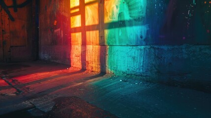 Fototapeta premium Building with colorful light