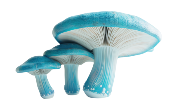 Florescent mushrooms on a transparent background
