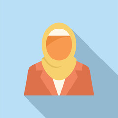 Simple and modern illustration of a muslim businesswoman wearing hijab