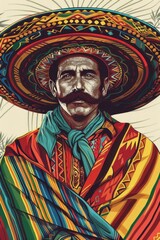 Mexican Man with Sombrero