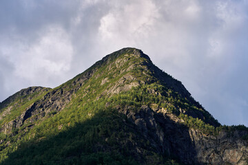 The Storaskori Mountain by the Eidsvatnet Lake in Skjolden, Norway.