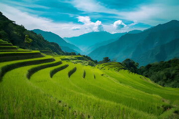 Fototapeta premium rice terraces in island