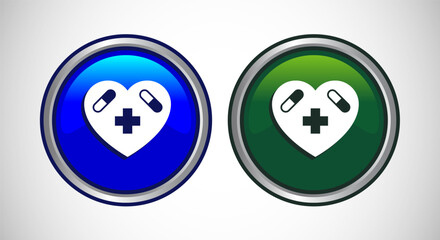Medical And Healthcare Icon Button Set Design Illustration