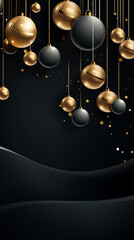 Christmas, new year luxury template mockup. Place for text. Social media post, banner header email cover flyer brochure invitation, greeting card. Trendy elegant modern design. Generative Ai content