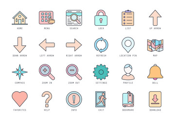 Set of Navigation icons vector illustration. icons bundle isolated on white background.