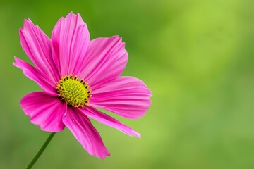 Obraz premium Green background closeup of kosmeya flower bottom.