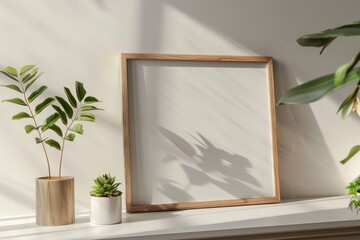 a photo frame mockup, landscape orientation