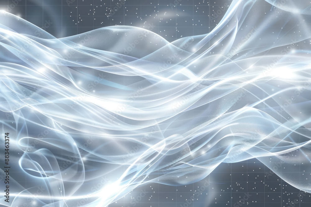 Wall mural Blue Abstract Background with Smoke and Stars,