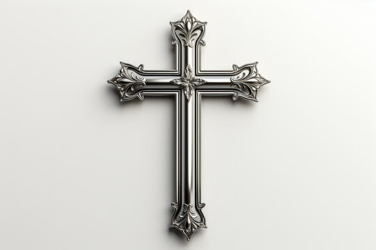 Magnificent silver ornate cross pendant