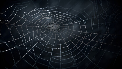 Fototapeta premium spider web on a dark background