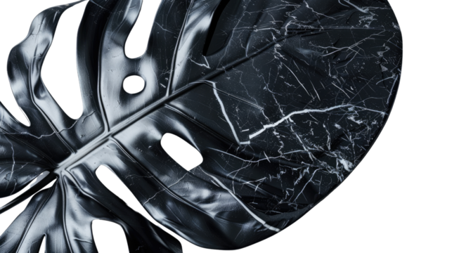 large black leaf on a transparent background