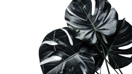 large black leaf on a transparent background