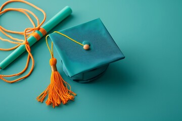 A detailed graduation checklist in a minimalist style, captured from a close-up angle with a symmetry composition and a grain effect, illuminated by natural light, featuring a complementary colors