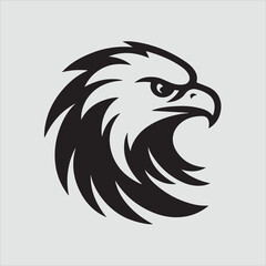 eagle head silhouette illustration Vector logo