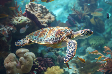 Naklejka premium Meeresschildkröte im Meer