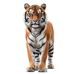 Standing Tiger isolated on transparent background.