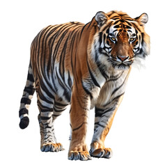 Fototapeta premium Standing Tiger isolated on transparent background.
