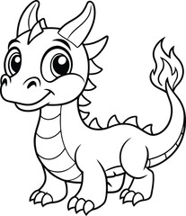 Cute Dragon wearing bow in his head vector mandala on white background , coloring page 