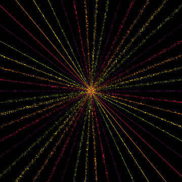 Rainbow Multicolor Fluid Ripple Radiating Sun Rays Wavy Lines Flow Colorful Abstract Brilliant Pattern Black 127